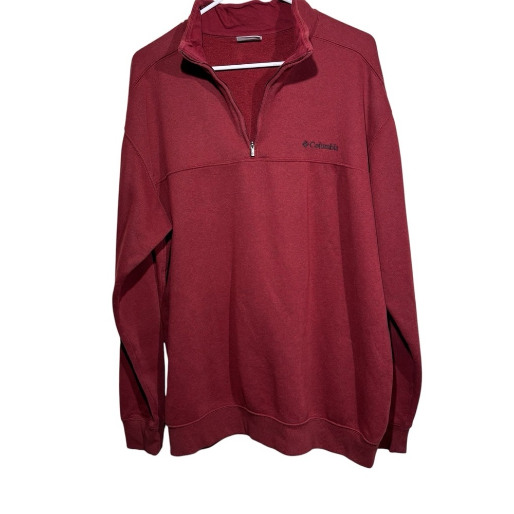 Columbia 1/4 Zip fleece Pullover Red Size XL Gorpcore Midlayer pnw Sweatshirt